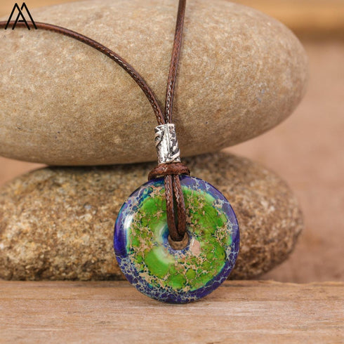 Natural Amethyst Lapis Tiger Eye Stone Pendant